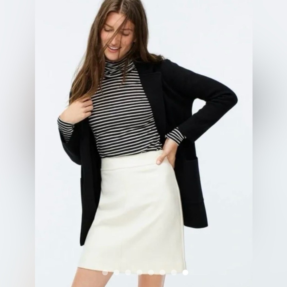 🤍 J.Crew Princess Mini Skirt | Cream | Double-Serge Wool | Excellent Condition
